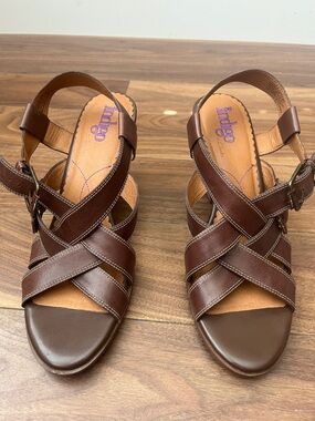 Indigo by Clarks Brown Leather Crisscross Buckle - Brown Summer High Heels